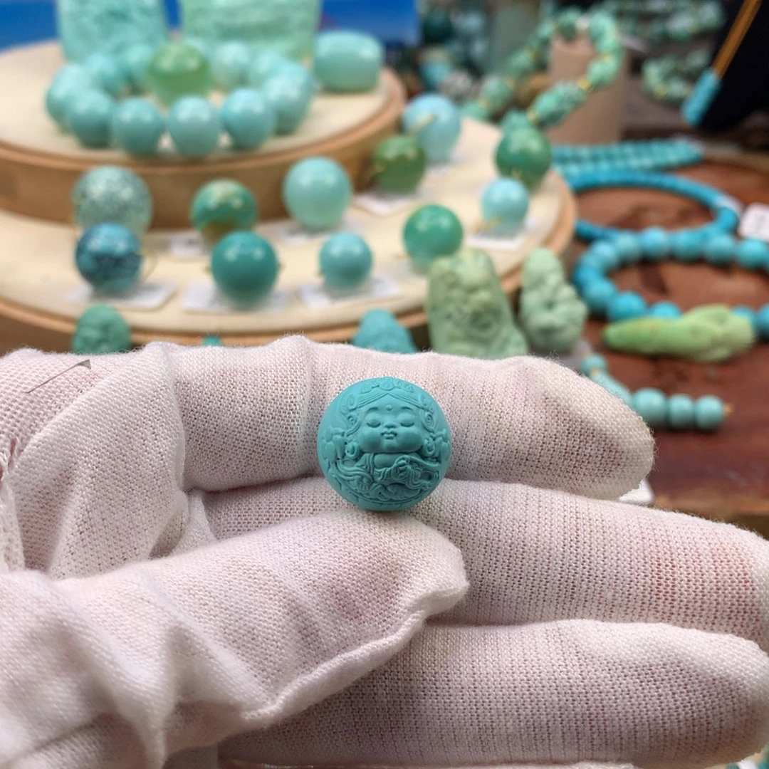 绿松石未镶嵌珠宝奇石15.9mm