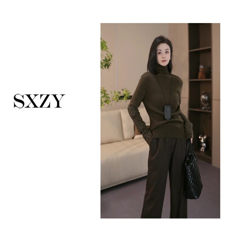 ‘SXZY’【雪松】针织衫高级感气质高领上衣毛衣