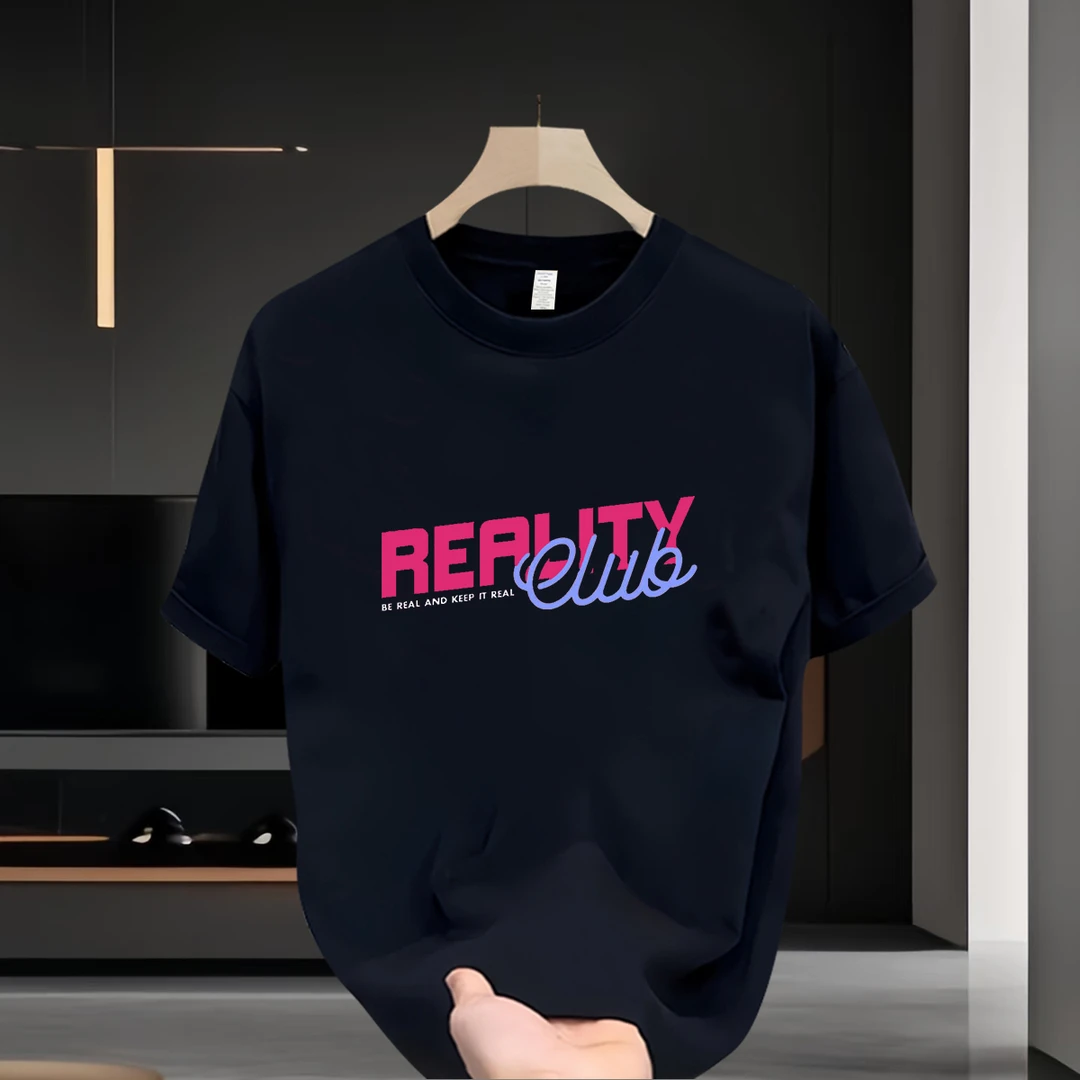 2026夏季短袖男士T恤宽松慵懒风纯棉时尚休闲印花百搭圆领上衣潮