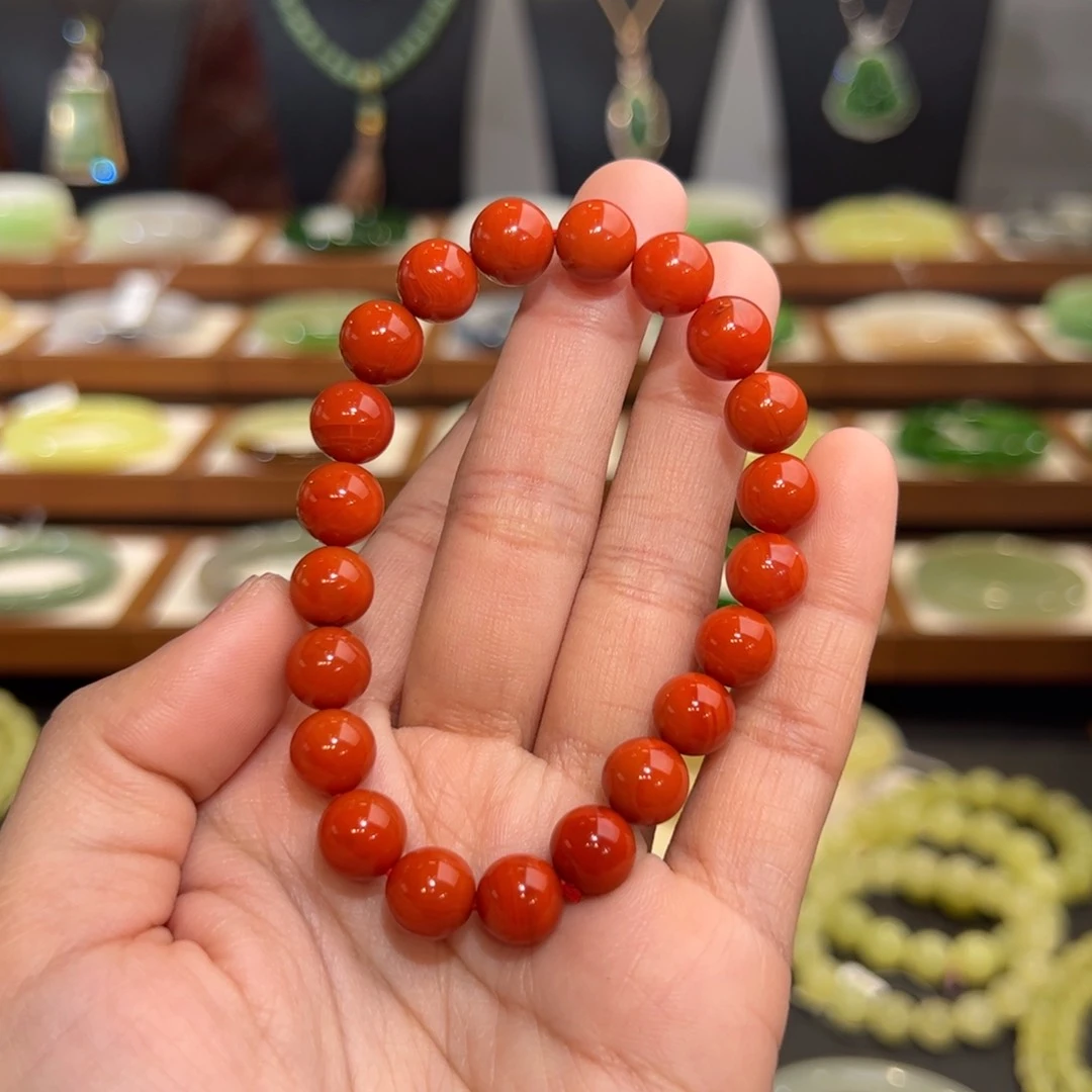 和田玉手串未镶嵌满肉卡9.2