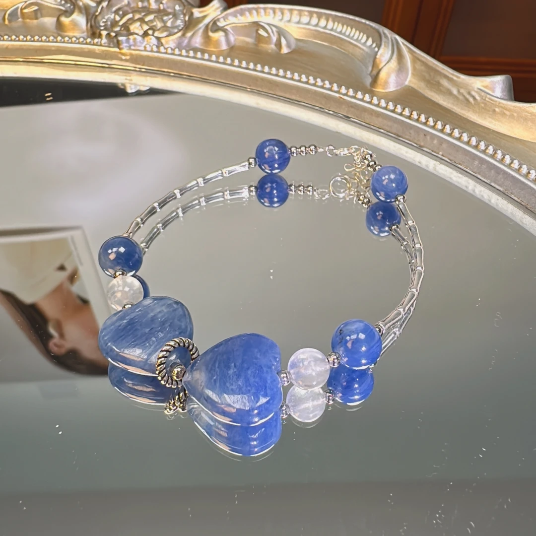 《在逃公主系列》蓝晶石搭配S925银手链1169 颜色微差 多样性发一