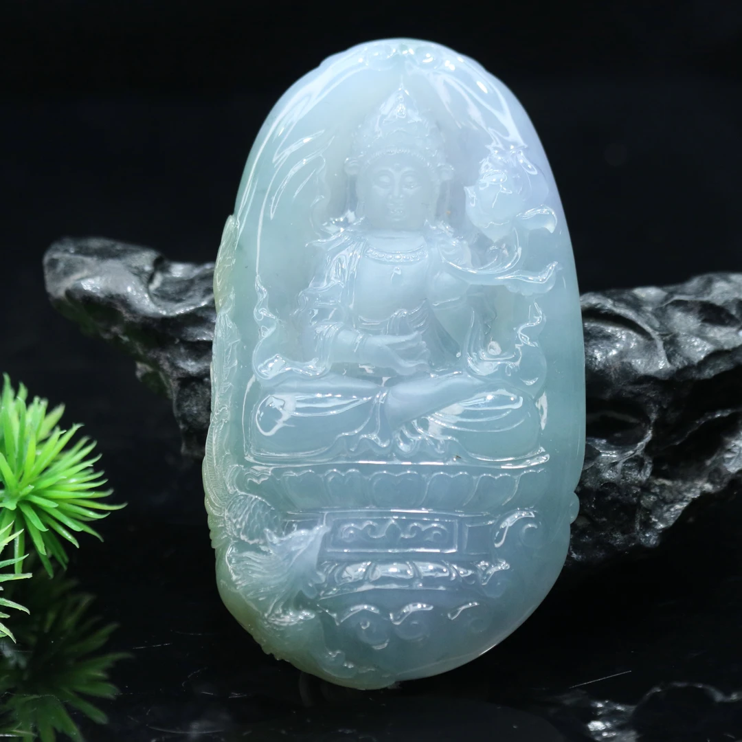 FC75天然缅甸翡翠A货持莲观音/100484/保利厦门拍卖
