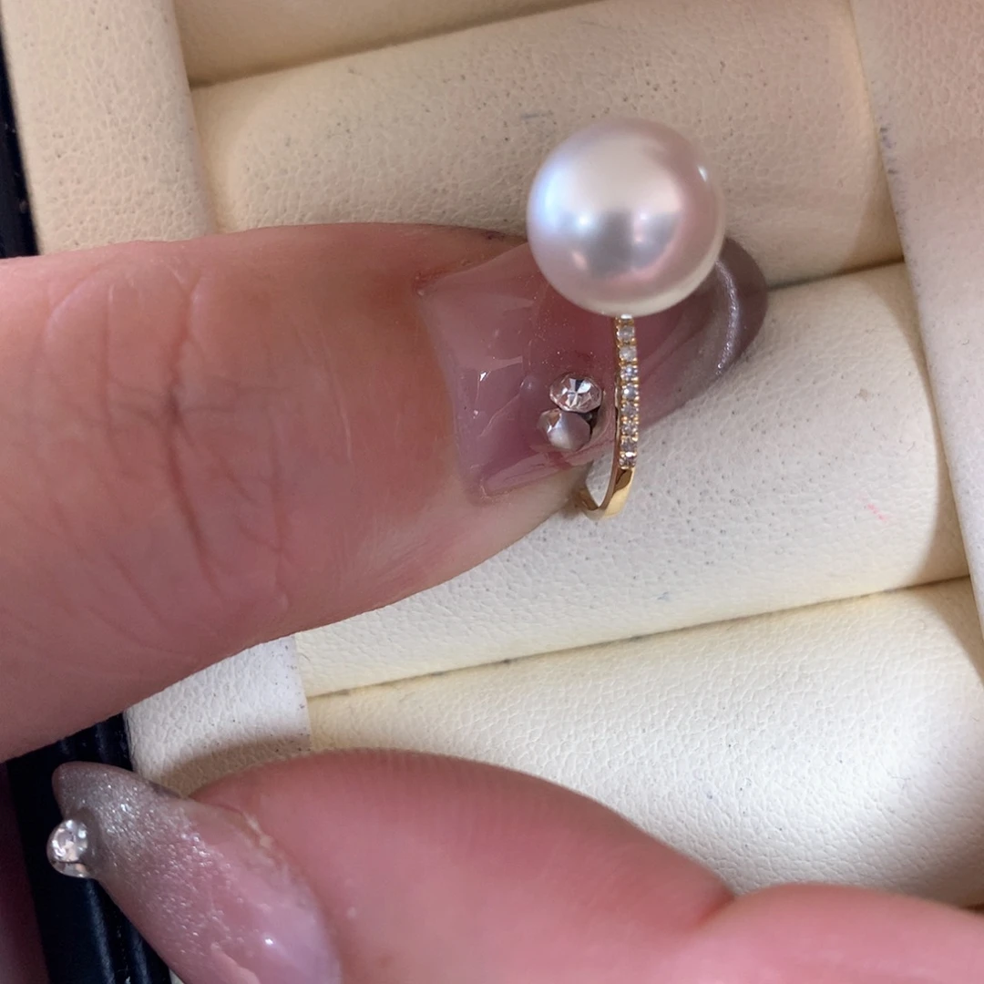 海水珍珠戒指18K金镶嵌