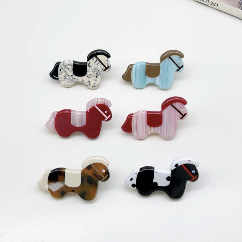 06038 好啊商店 小马边夹一个，六色，长度5.5cm左右