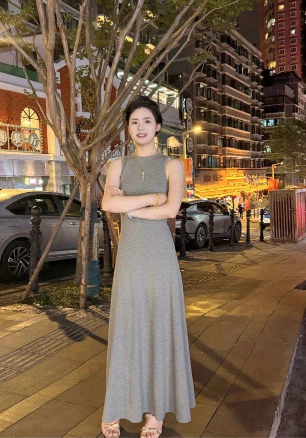 随便裙   显腰身 显瘦无袖背心连衣裙女