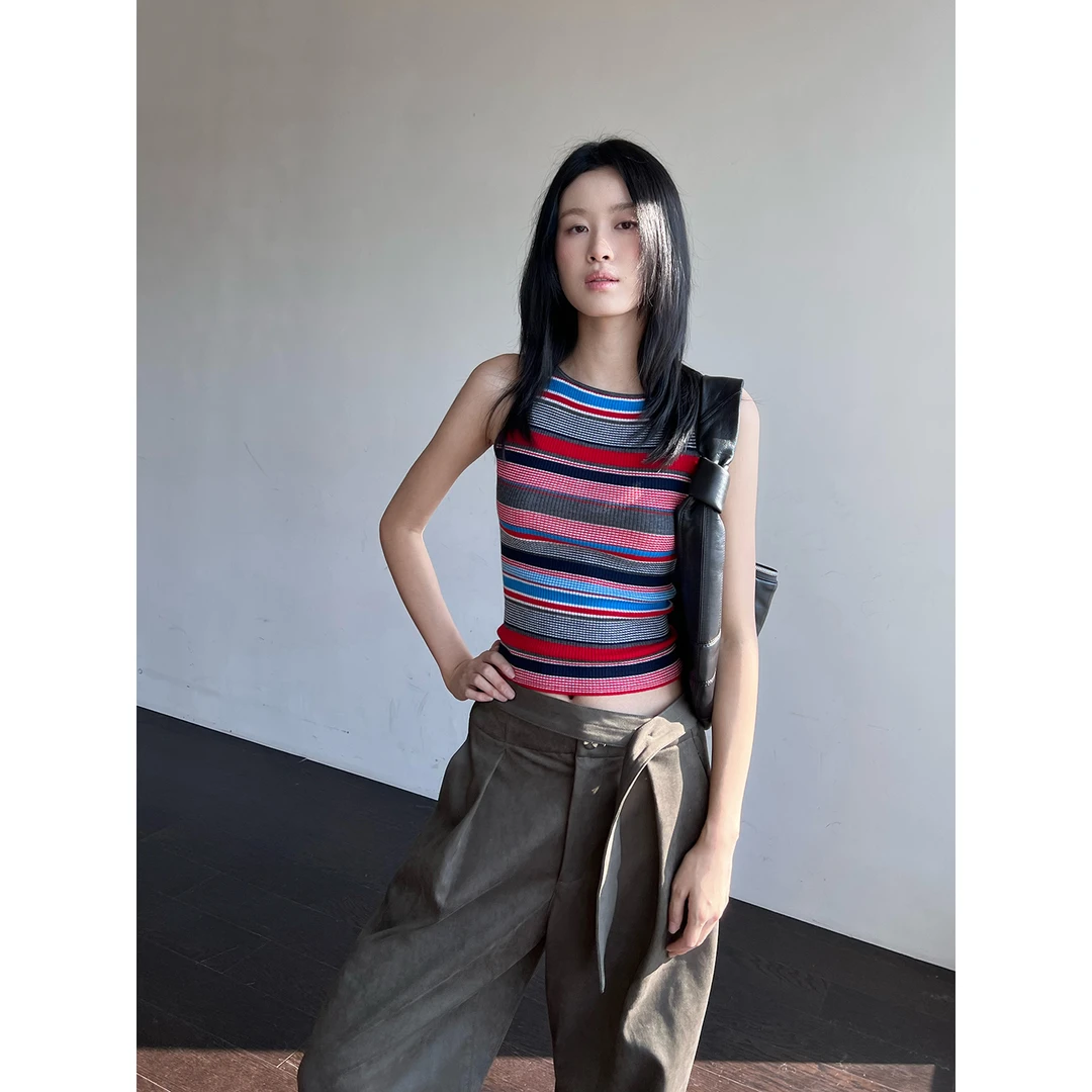 IMMI 设计师品牌25秋冬羊毛条纹无袖背心/长半裙SOLSOL买手店