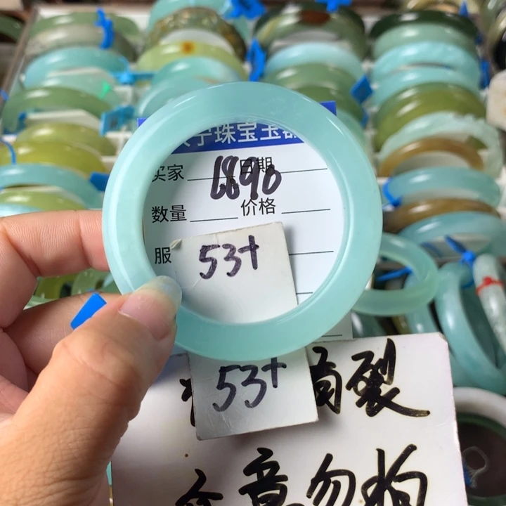 未镶嵌蛇纹石玉手镯6890