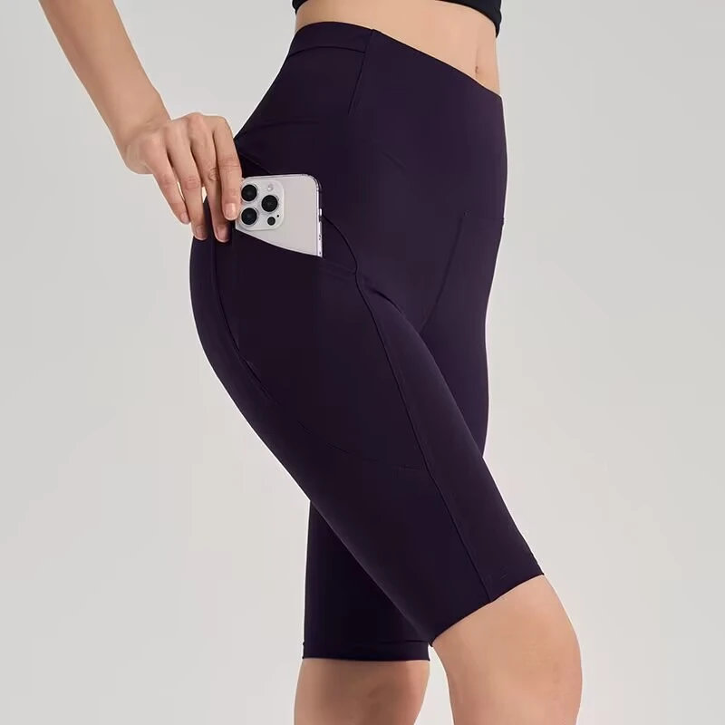 攀岩裤五分提臀瑜伽裤女收腹蜜桃臀显瘦运动裤跑步训练速干健身裤