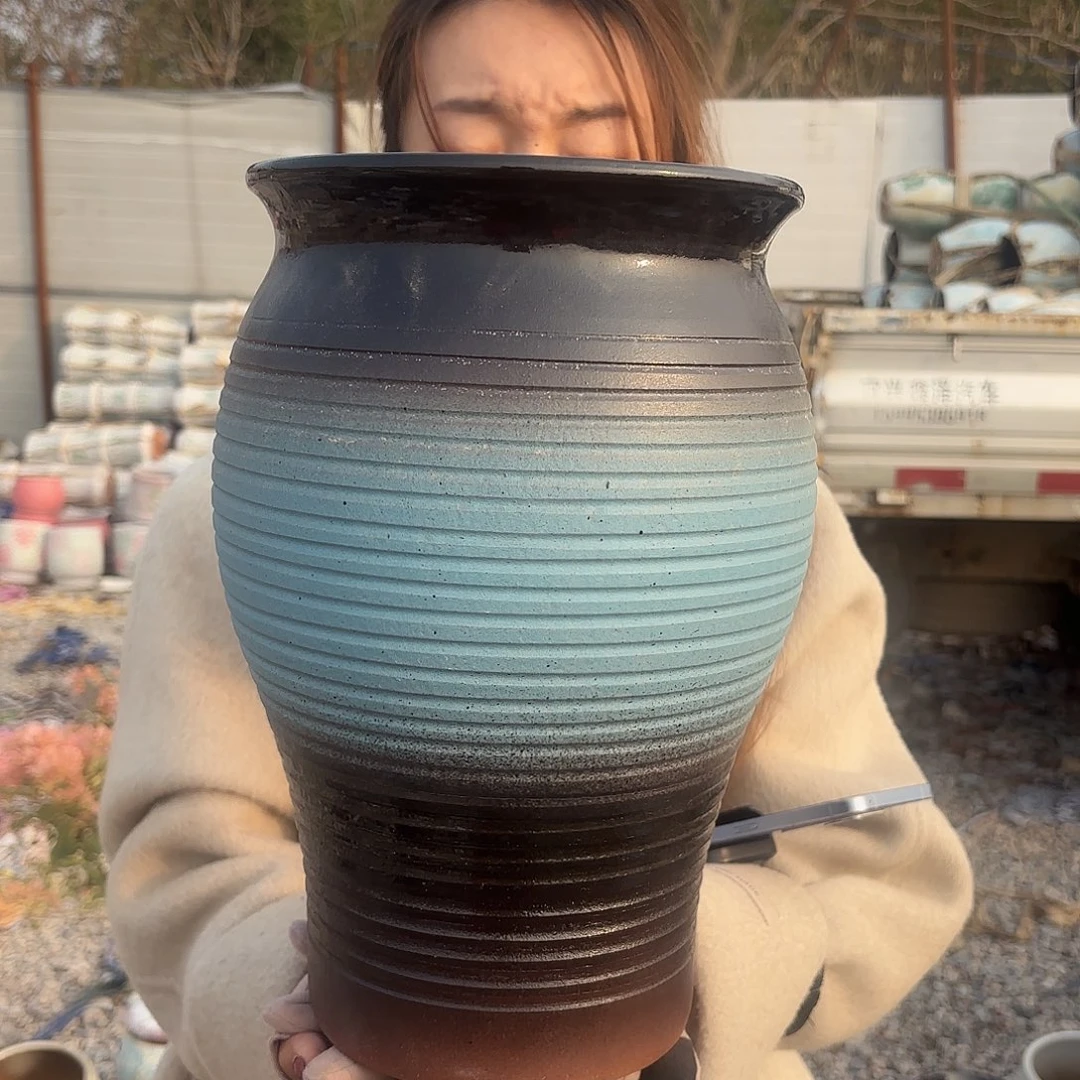 口径20高度31.5一个黑蓝鱼尾瑕疵