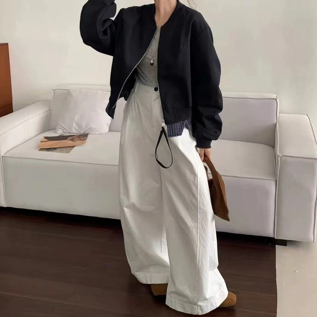 Z.X  格子假两件拼接抽褶立体剪裁夹克外套  5003（C2）
