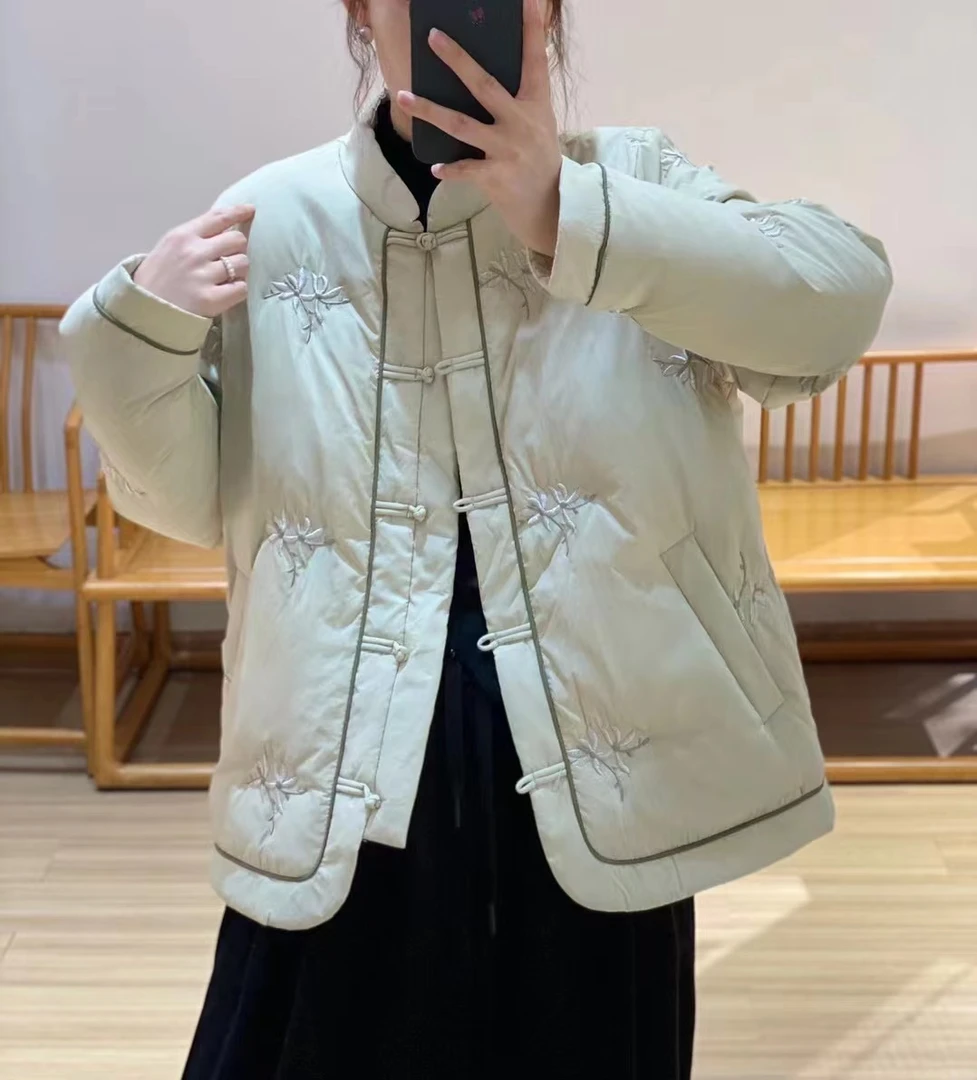 【小芬定制款】50293冬季百搭特色网红女装短款刺绣保暖羽绒服