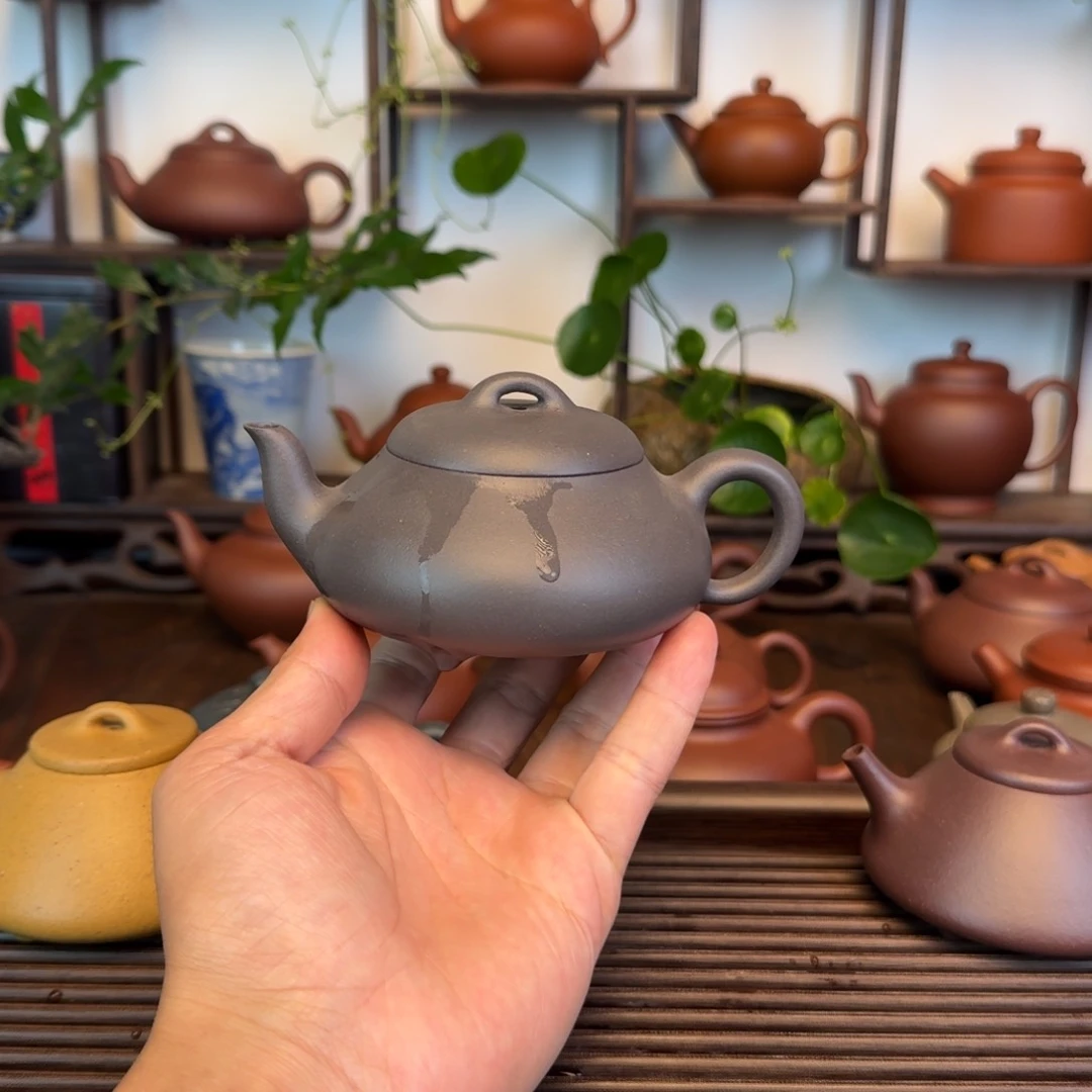 茶壶紫砂半手工鸽嘴矮石瓢200CC