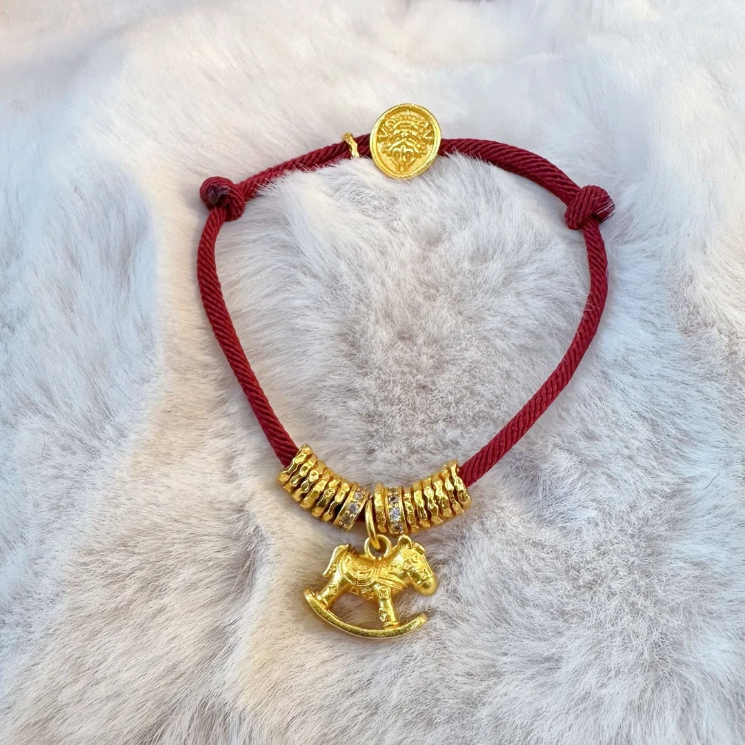 合金手链 【JDRQ】“马上有钱”2026生肖马年本命年手编绳手链91226-1