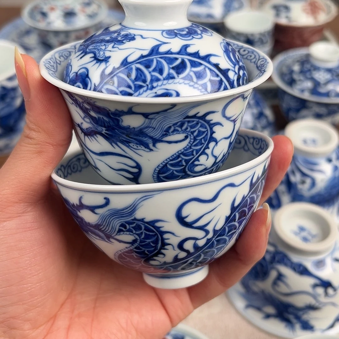 职**假瓷一套微瑕手工手绘