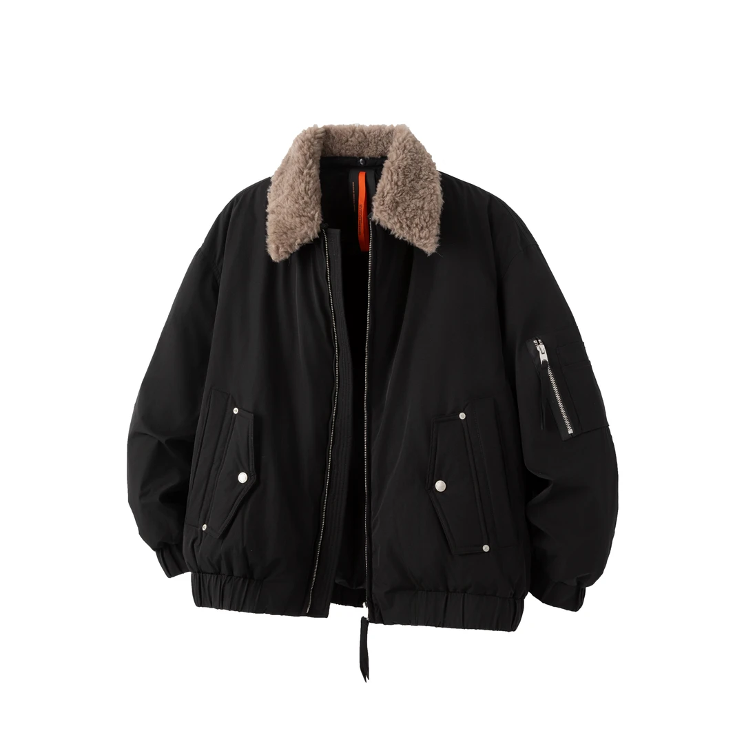 MR.MUDI/穆迪先生美式男翻领毛领短款羽绒服加厚保暖外套冬季新款