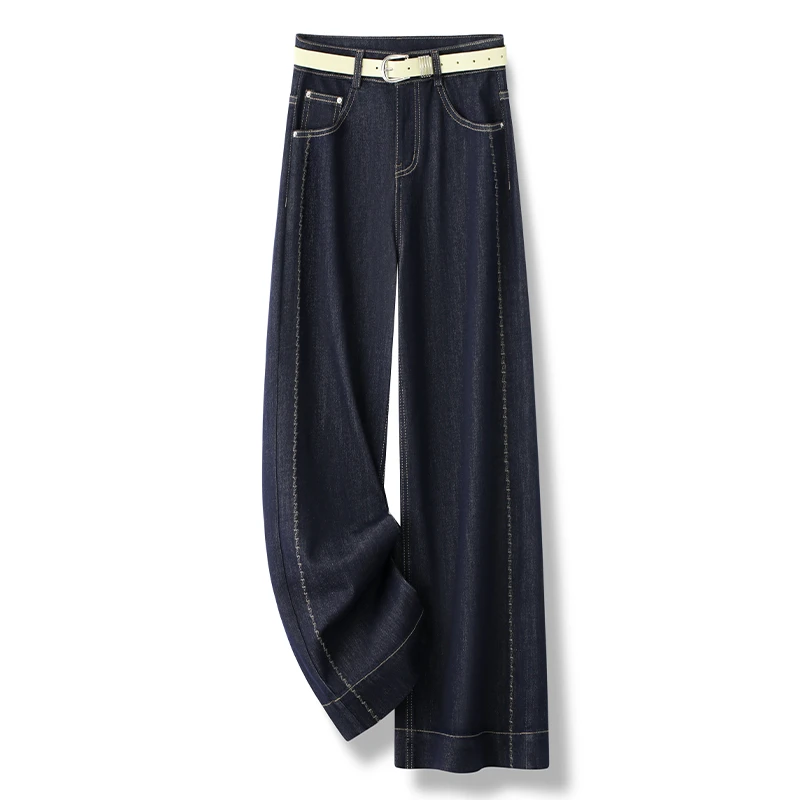 阔腿牛仔裤女春秋2025新款高腰显瘦九分裤小个子窄版直筒裤F2005
