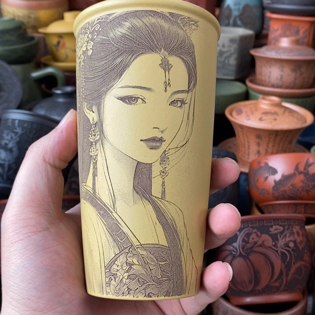 紫砂杯子宜兴全手工紫砂杯