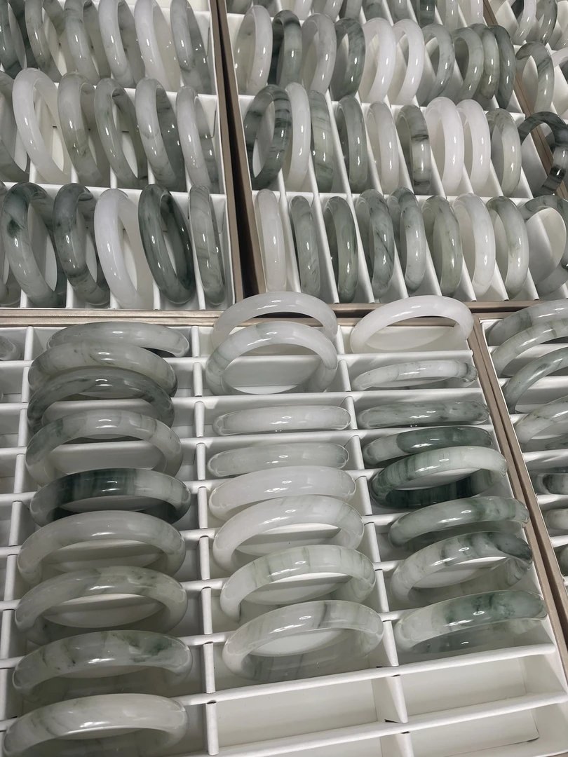 天然新疆金丝玉天山翠雪翠（备注编号）手工女士古风百搭天山翠手镯