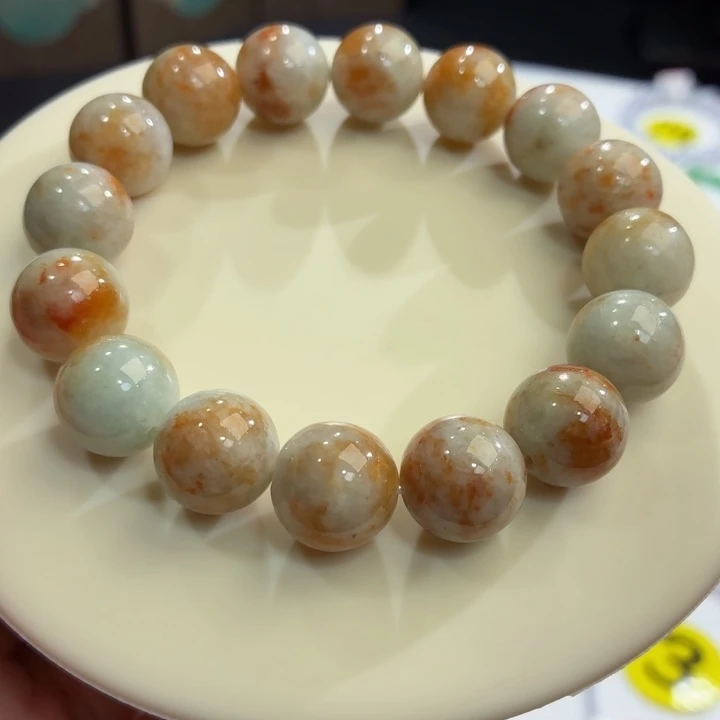 翡翠未镶嵌手链桂花糕卡13.6