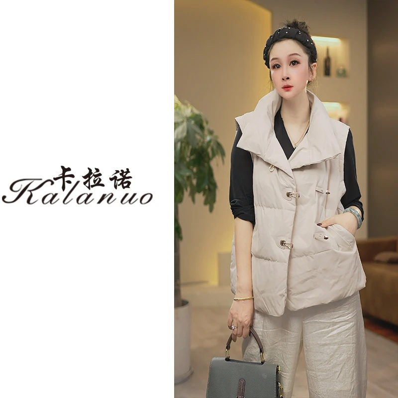 【卡拉诺】2024春冬新款立领纯色马甲23021