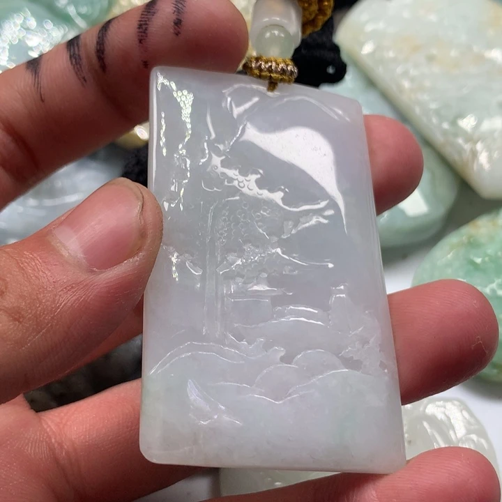 颈饰未镶嵌翡翠保真天然a货翡翠