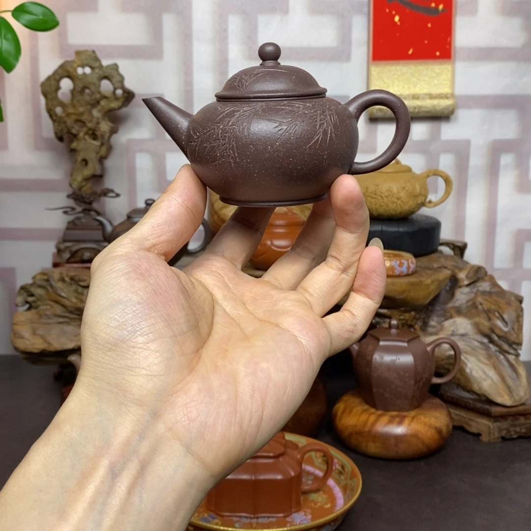 茶壶紫砂紫砂茶具天青水平