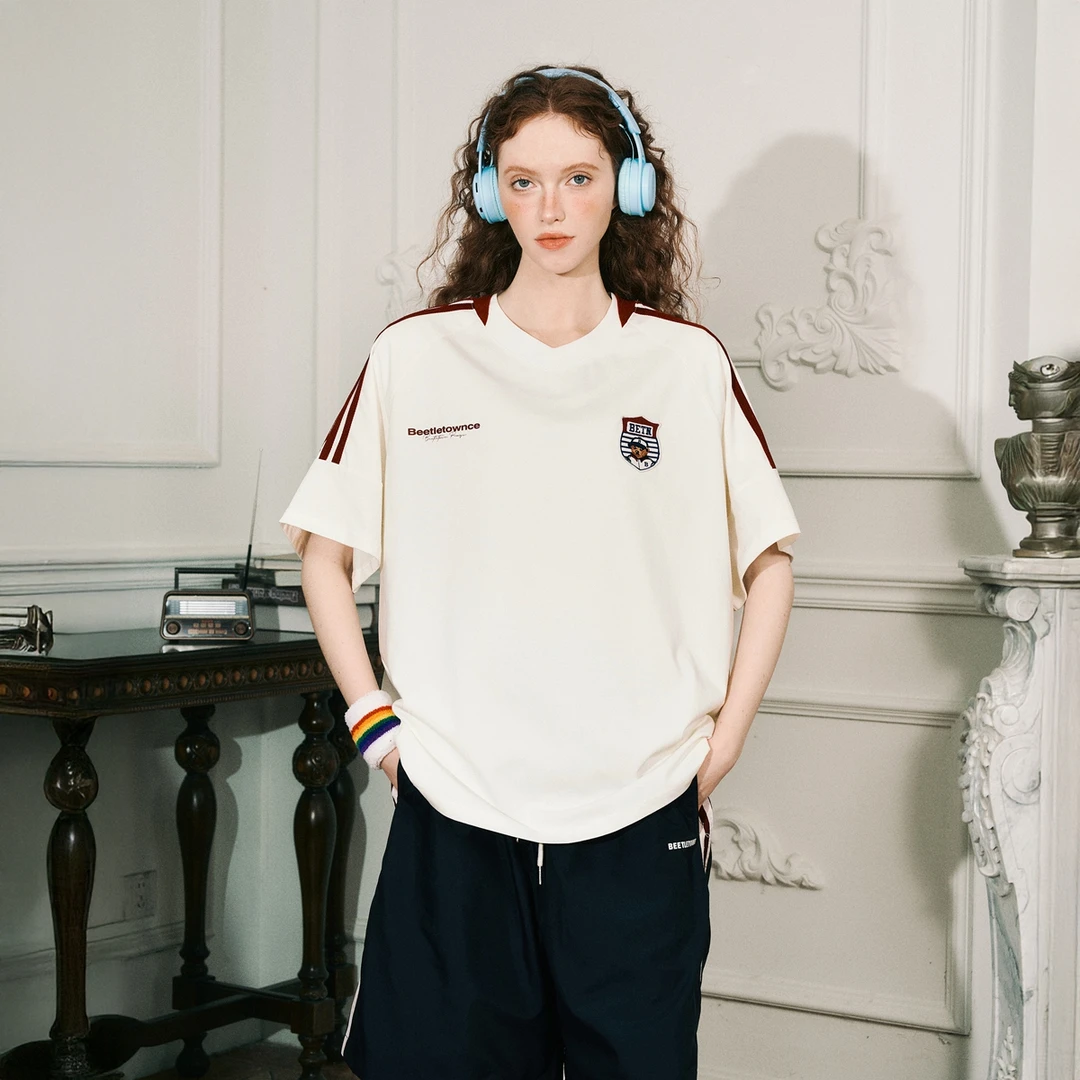 BEETLE TOWN6.1直播款式美式小熊胸章短袖T恤夏