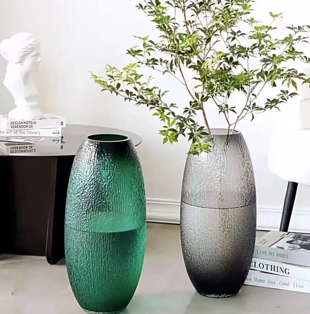 菩提落地大花瓶水养富贵竹客厅摆件醒花龙柳南天竹插花小花瓶花器