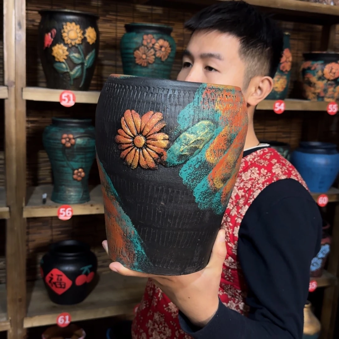 带孔高端浮雕花盆炸炸炸炸