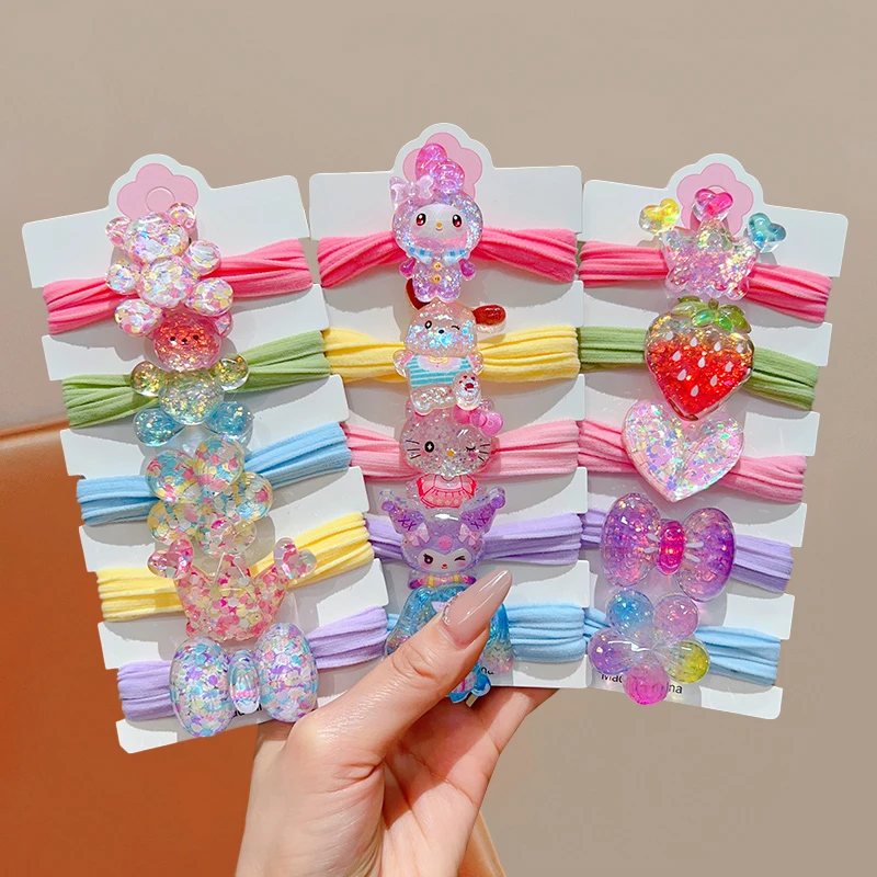 【卡通发圈】糖果色高弹力耐用头绳女童扎高马尾毛巾发圈卡通头饰