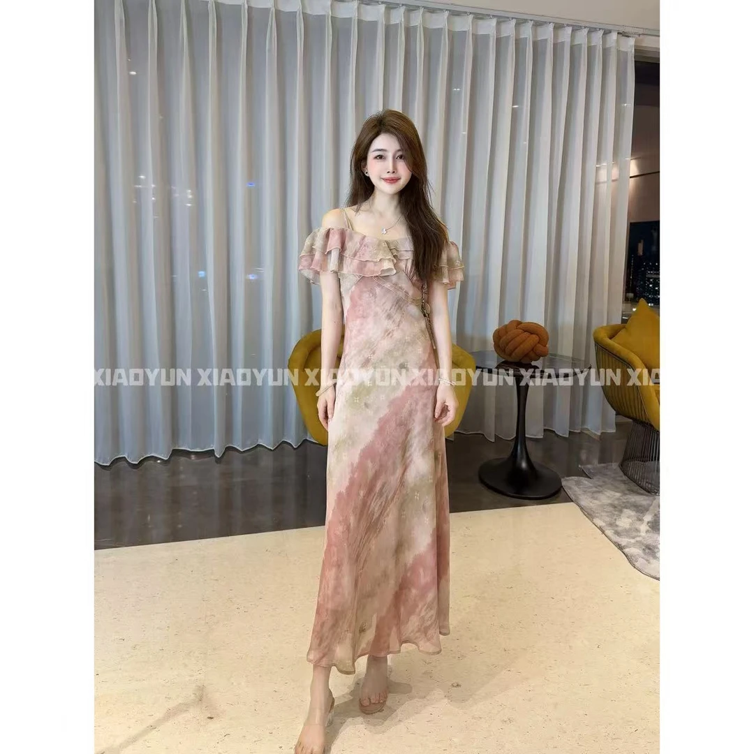 浪漫晕染连衣裙 小允姐姐2025新款时尚气质浪漫晕染连衣裙