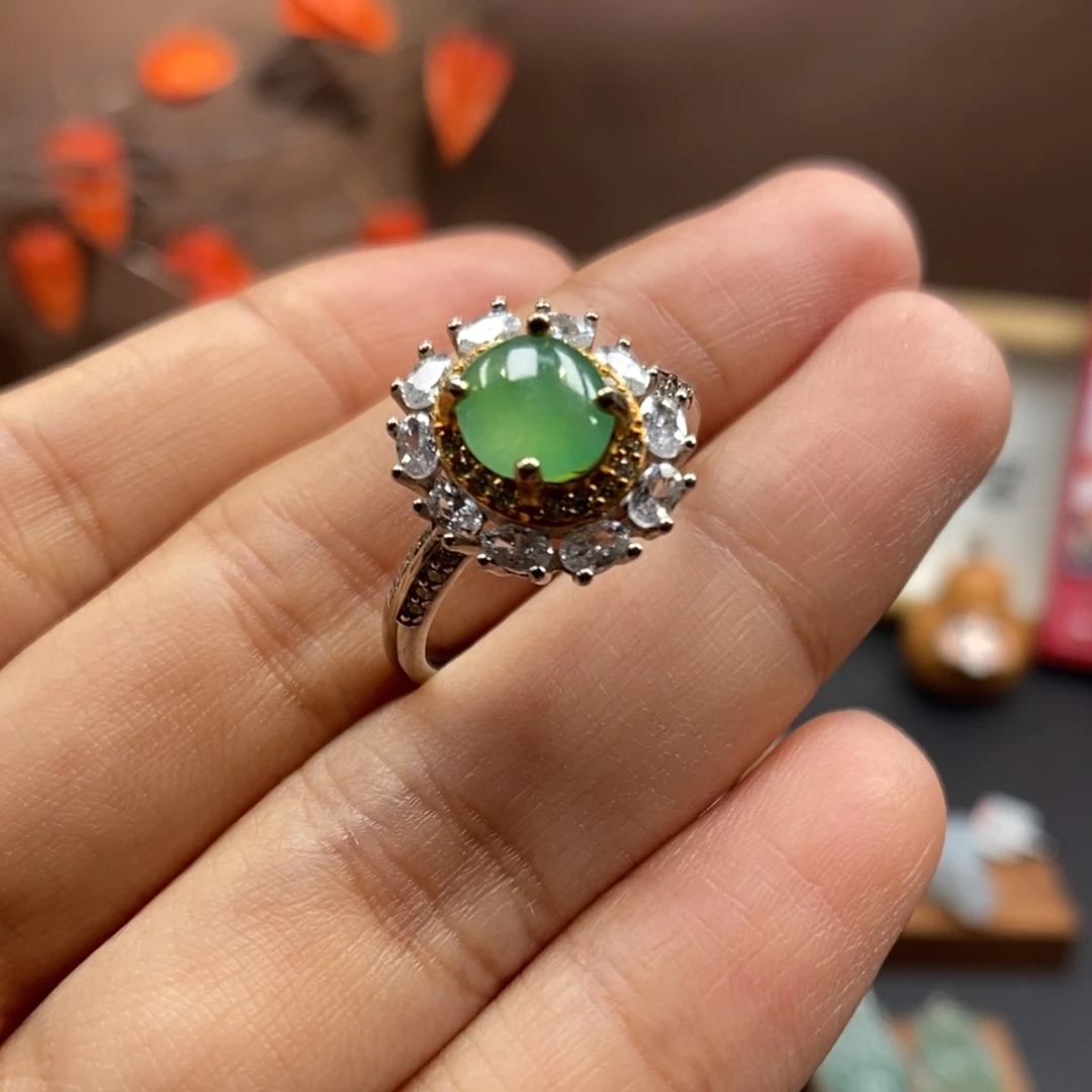 【闪购商品】银S925镶嵌戒指翡翠25