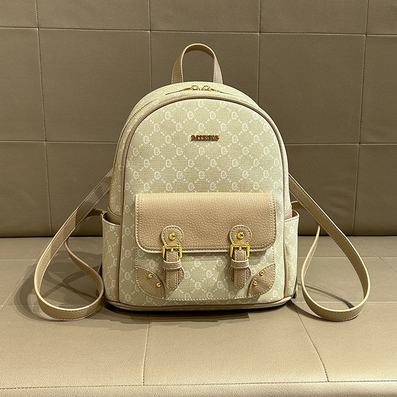 MIEKS米凯斯韩系风证件袋双肩包印学生复古轻便女包尺寸27*14*30