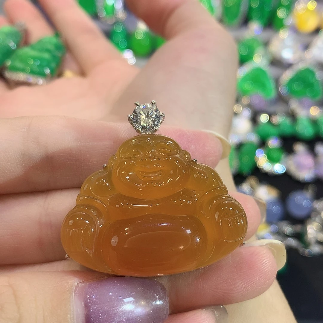 银S925镶嵌颈饰玛瑙/玉髓牛*壮