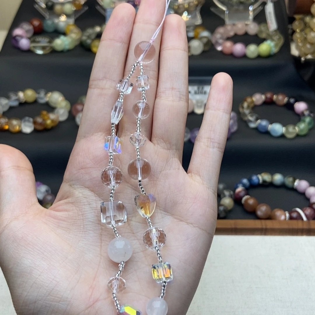 合金手链水晶粉水晶