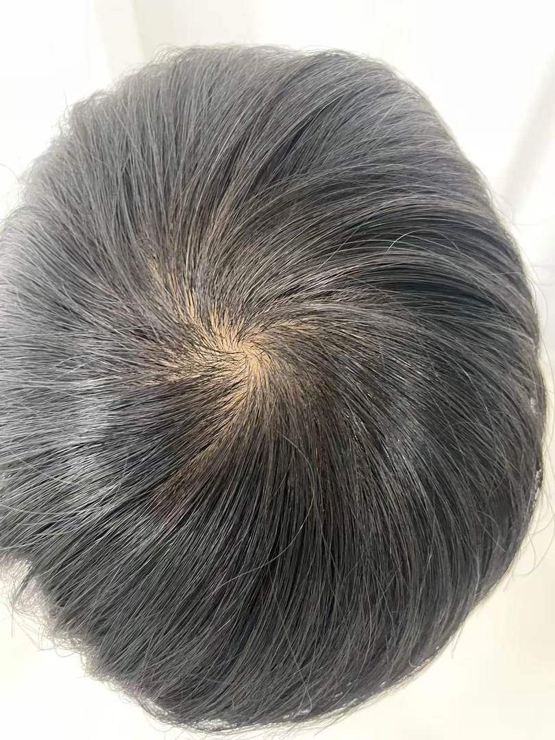 男士假发肤化隐形发际线假发仿真头皮翻毛工艺假发螺旋头旋
