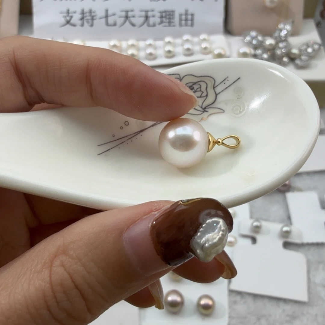 银S925镶嵌吊坠(不含链)淡水珍珠