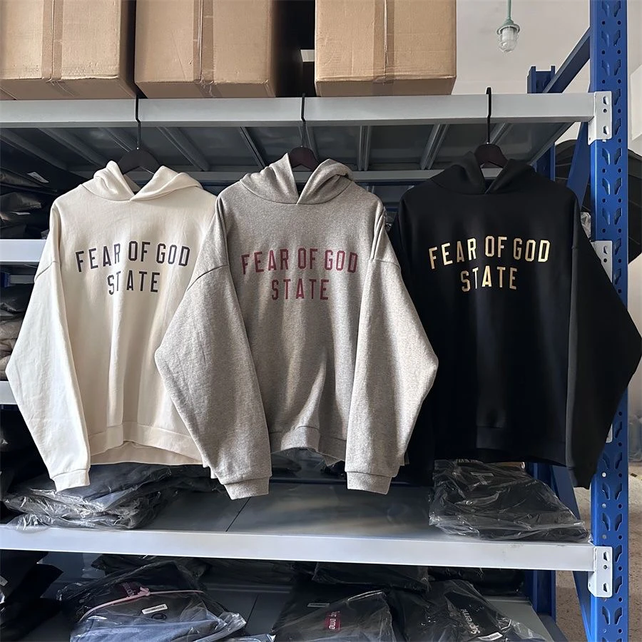 宁波原厂Fear of God EssentialsFall24系列连帽加绒美式重磅卫衣
