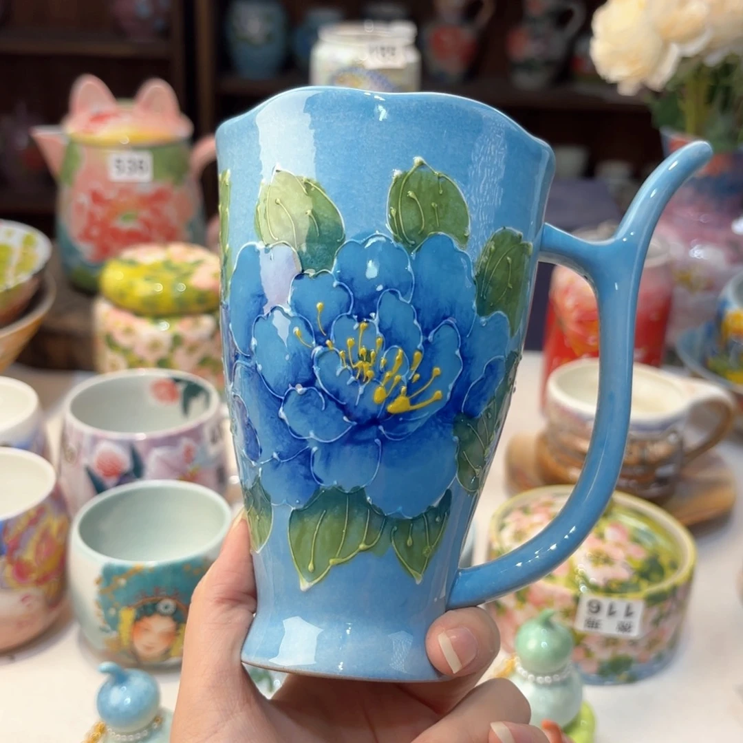 景德镇手绘高温釉下彩陶瓷茶具