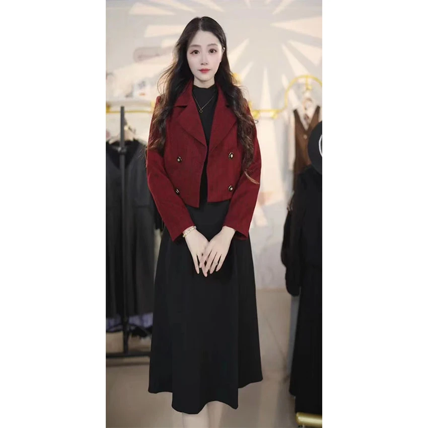 M6614 小香风套装连衣裙女中长款2024秋季爆款时尚气质入秋穿搭