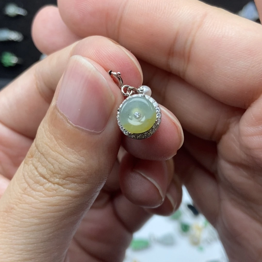 翡翠银S925镶嵌颈饰