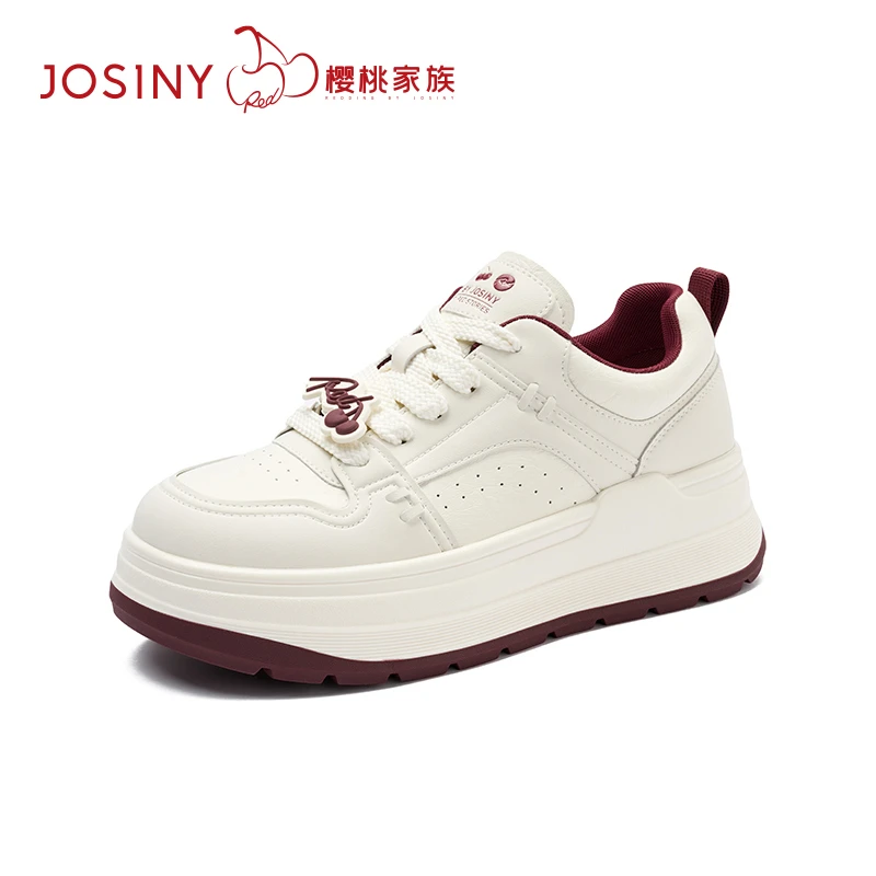 【樱桃系列】卓诗尼时尚板鞋2025春秋新款厚底增高百搭小白鞋女韩版