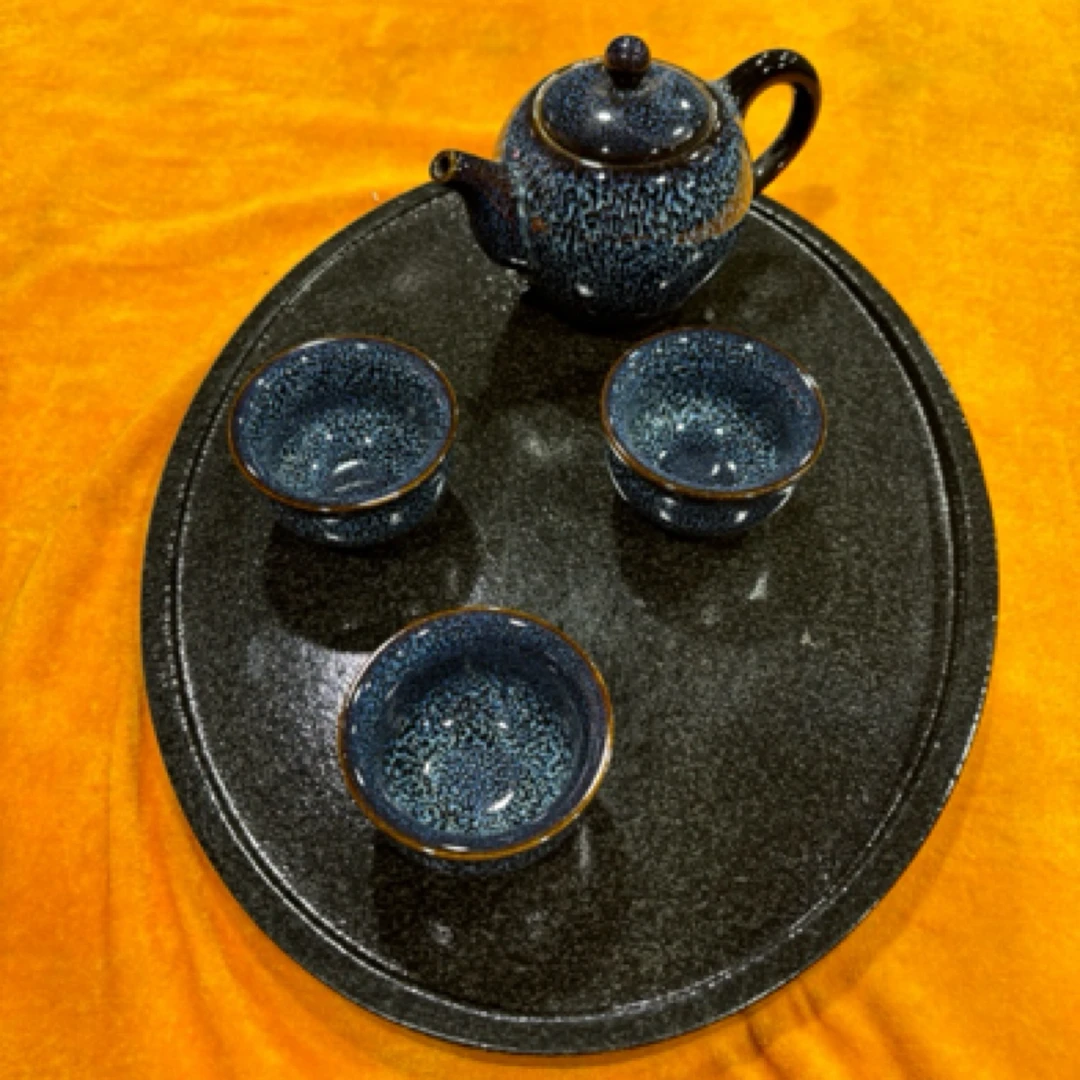 乌金石干泡台茶盘茶拖杯托