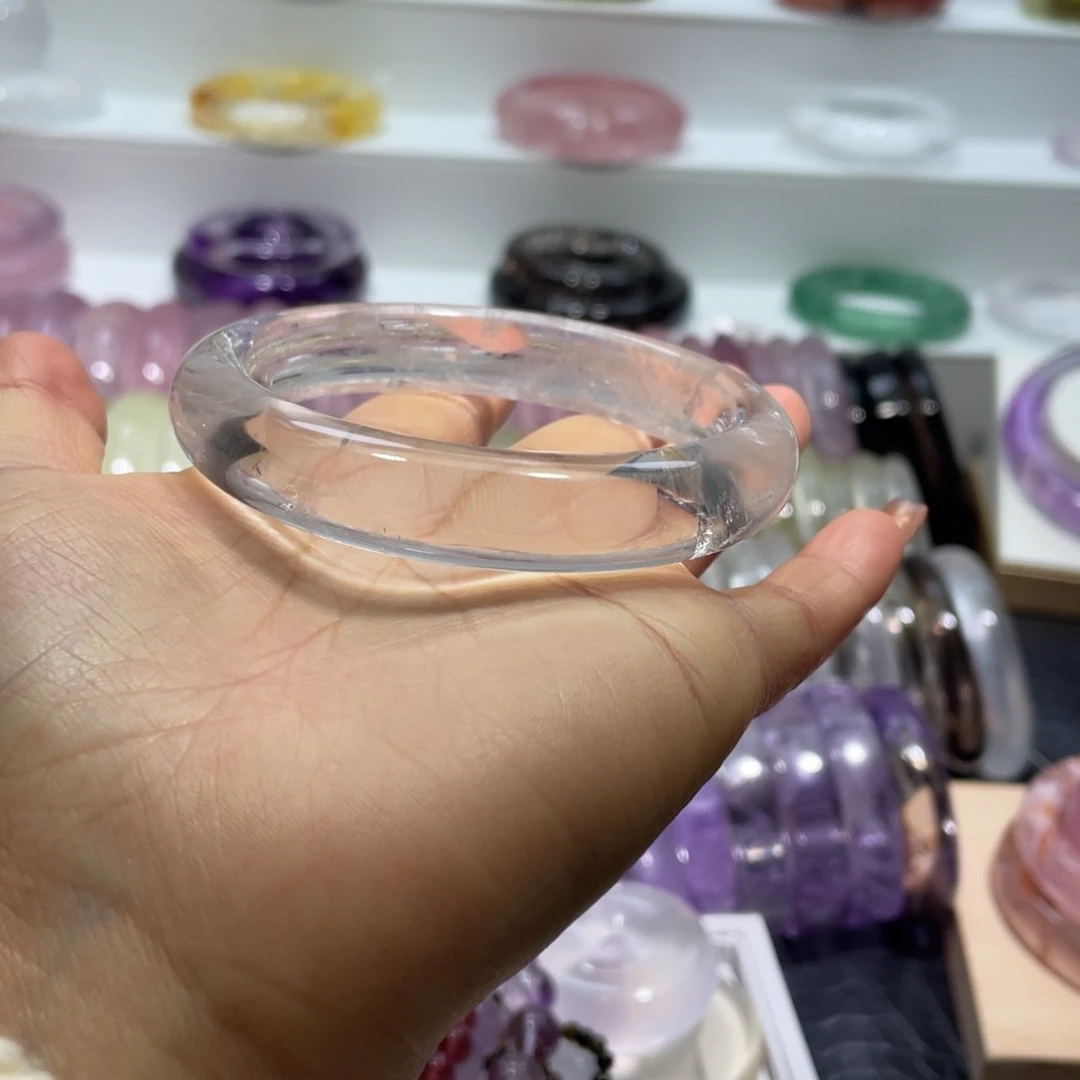 水晶手镯59.6圈口8号未镶嵌