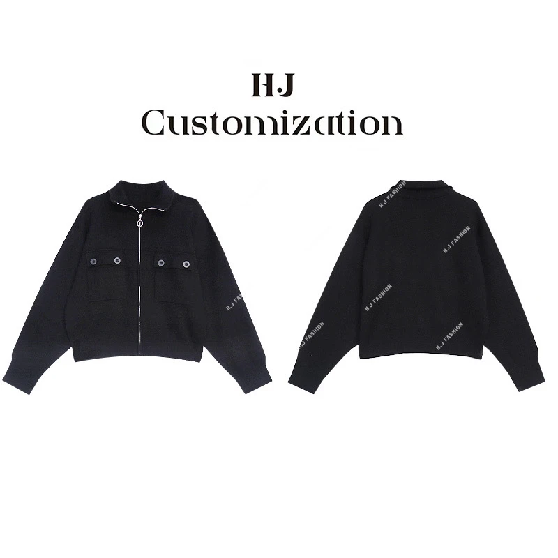 【郝洁】“意奢老钱”重工拉链毛织立领开衫外套8989