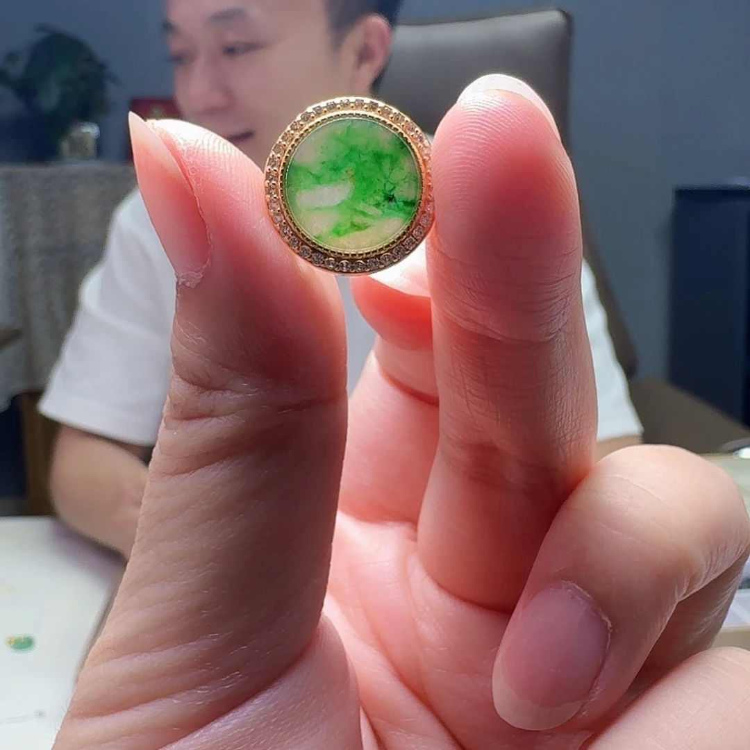 翡翠银S925镶嵌吊坠(不含链)天然