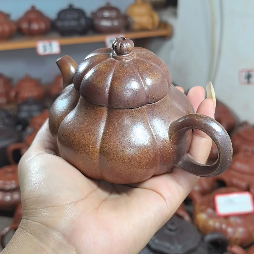 紫砂茶壶柴烧筋纹器210cc