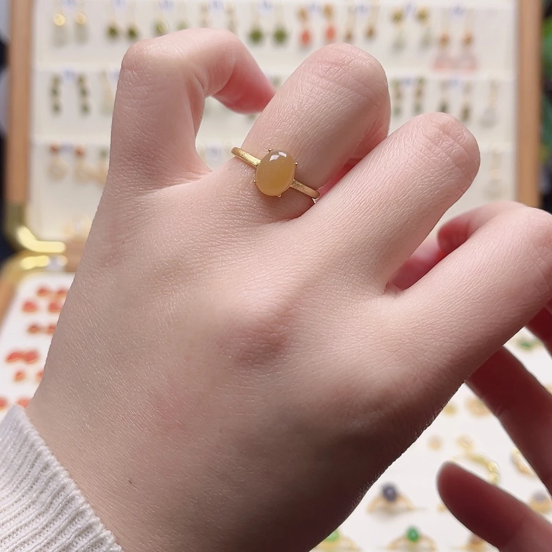 和田玉银S925镶嵌耳饰