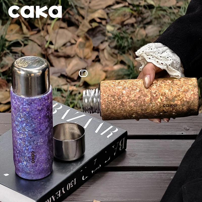 CAKA/茶卡纯钛保温杯磁吸杯双层钛焖茶杯泡茶杯养生钛水杯钛杯子