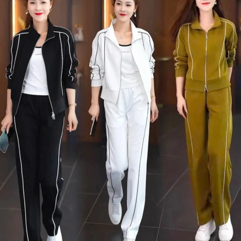 休闲运动套装春秋新款女装时尚减龄显瘦洋气开衫卫衣两件套